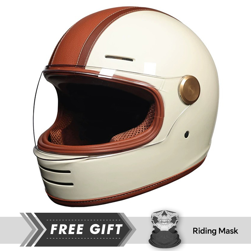 DOT Onaylı Retro Deri Tam Yüz  - Motorcycle Gear In Store incelemesi ve fiyatı